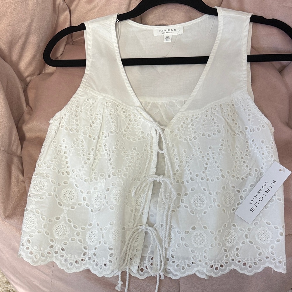 NWT Kirious White Eyelet Blouse
